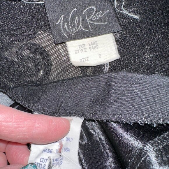 Wild Rose Black Sleeveless Button Front Midi Dress w/ Embroidered Jacket Size 8 - Picture 10 of 10